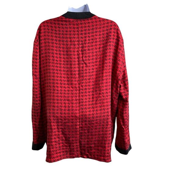 Vintage 80’s GoSilk Women's Long Black Red Check Jacket Size 3X Retro Slouchy - Picture 3 of 16